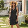 thumbnail image 4 of WQD Womens Summer Dresses 2026 Loose V Neck Sleeveless Sundress Casual Lightweight Beach Vacation Swimsuit Cover Up Dress, 4 of 8