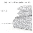 thumbnail image 4 of Noble Linens 3-Piece Light Gray Abstract Garden Print Comforter Set,Full/Queen, 4 of 7