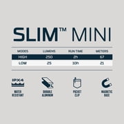 NEBO Slim Mini 250 Lumen LED Rechargeable Compact Pocket Flashlight