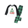 thumbnail image 2 of Christmas Family Matching Pajamas Se Long Sleeve Letter Print Raglan Tops + Plaid Pants Set, 2 of 3