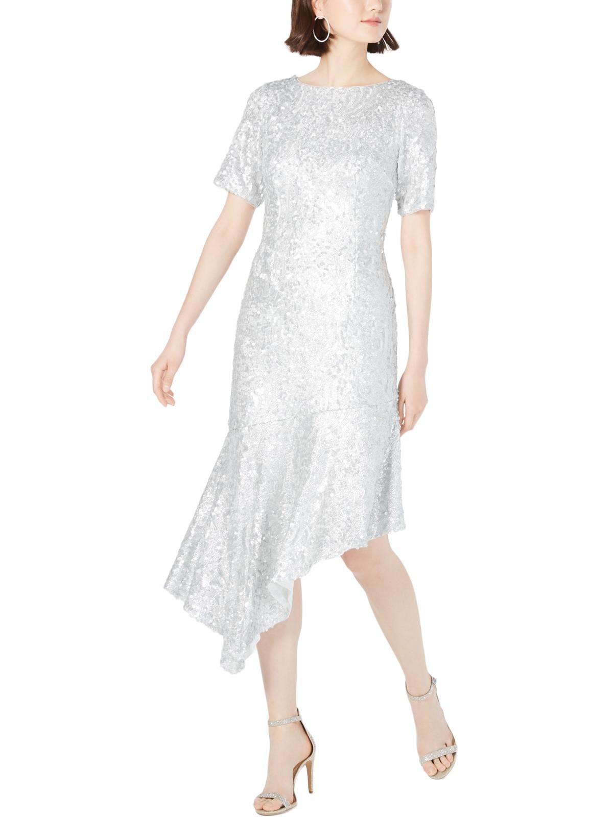 silver asymmetrical dress