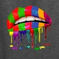 thumbnail image 3 of Wild Bobby, Colorful Painted Lip, Streetwear, Unisex Graphic Hoodie Sweatshirt, Heather Black, Medium, 3 of 5