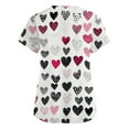 thumbnail image 3 of Women's Valentine's Day Scrubs Top Love Heart Printed Plus Size Scrubs Short Sleeve V-Neck Working Uniform Valentine's Day Cartoon Pattern Scrub Tops with Pockets, 3 of 5