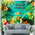 thumbnail image 4 of GOSMITH Pineapple Cocktail Coconut with Lime Hibiscus Flowers and Palm Leaves Horizontal Invitation Banner Tapestry for Bedroom Living Room Dorm Painting, 4 of 6