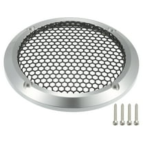 Unique Bargains 1 Set 3.5" Car Speaker Grills Cover Mesh Audio Subwoofer Protector w/ Mounting Screws Silver Tone Black