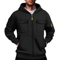thumbnail image 1 of pstuiky camisas de manga larga para hombre, Chaqueta tipo cárdigan con capucha y cremallera de manga larga de color liso para hombre Tops de hombre xl, 1 of 4