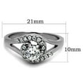 thumbnail image 2 of Women's High Polished Stainless Steel Engagement Ring with AAA Cubic Zirconia - Size 10, 2 of 5