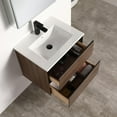 thumbnail image 5 of Blossom 24 Wall Mounted Bathroom Vanity in Dark Walnut with Ceramic Sink | Floating Bathroom Cabinet with Storage, 5 of 8