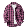 thumbnail image 4 of Boys Plaid Shirts Long Sleeve Button Down Flannel Shirt Casual Tops Comfy Lapel Checkered Shirt Tops For Kids,Flannel Shirt Boys 12-13 Years, 4 of 7