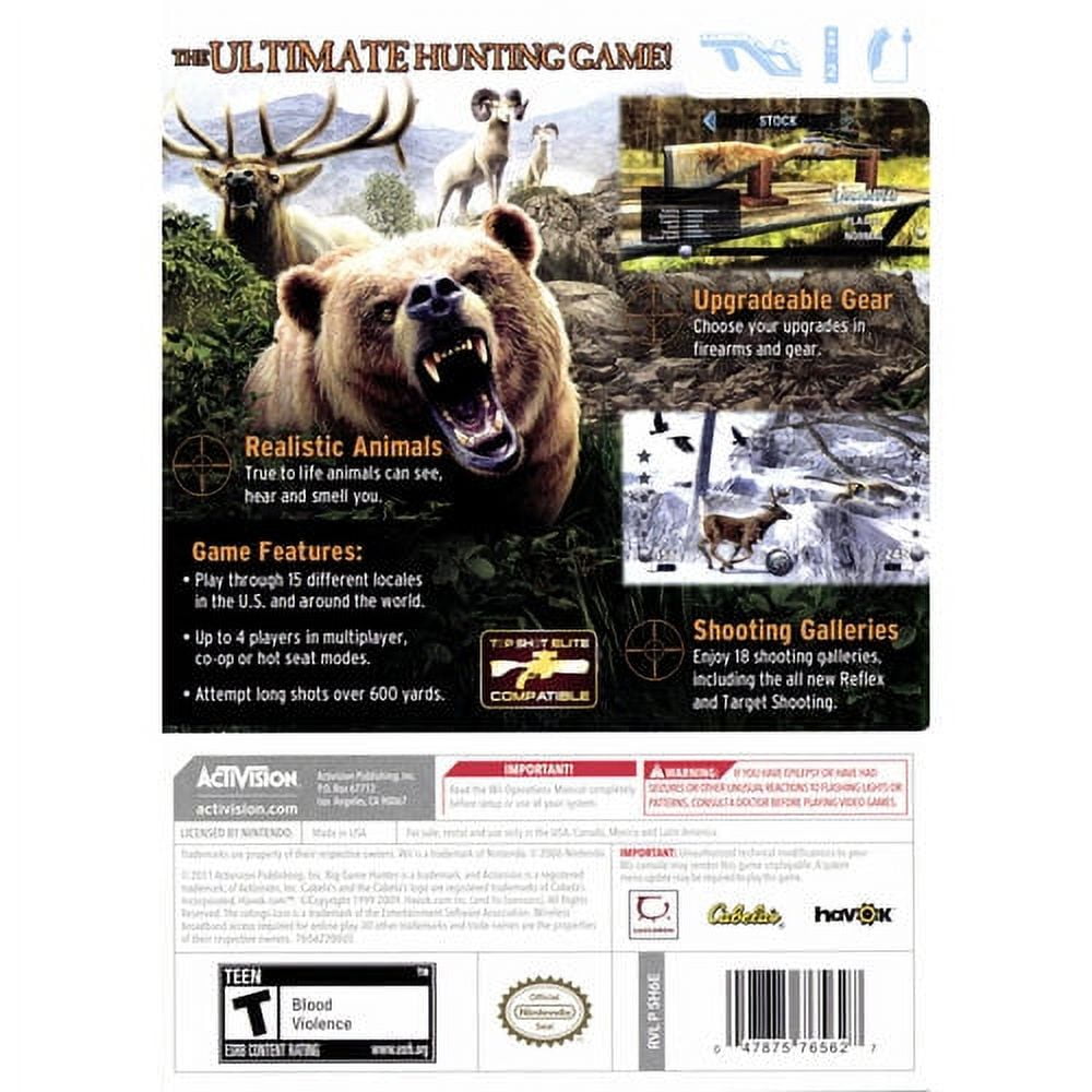 Cabela s Big Game Hunter 2012 Nintendo Wii Complete