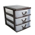 thumbnail image 2 of Caja de almacenamiento multifuncional Masteelf de 3 capas con cajón de plástico marrón, 2 of 8