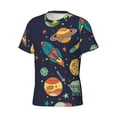 thumbnail image 4 of Vsdgher Space Print Men's Dry Fit Mesh Athletic Shirts Moisture Wicking Tennis T-Shirt Tops, 4 of 8