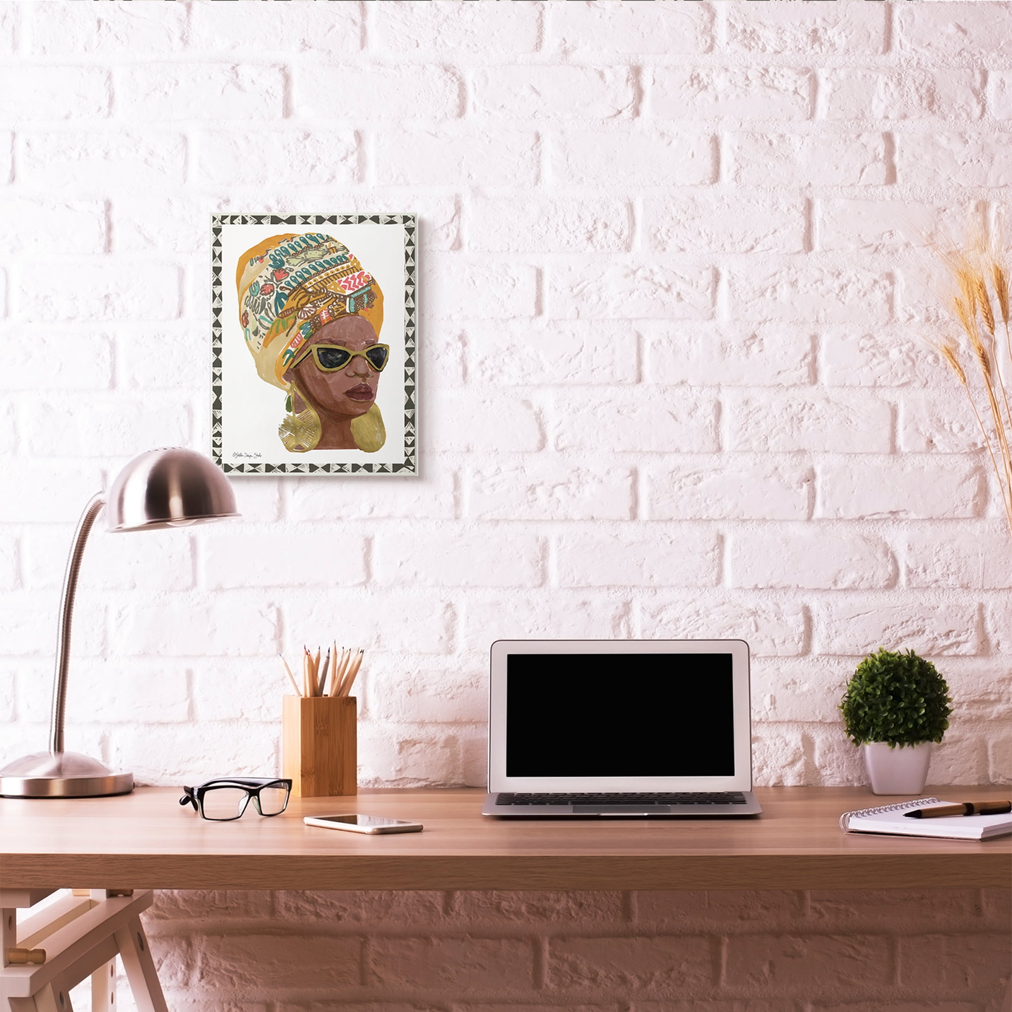 Stupell Industries Patterned African Fashion Model Painting Wall Plaque by Stellar Desgin Studio