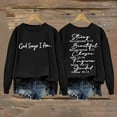 thumbnail image 2 of Clearance! Yajing Oversized Sweatshirt for Women God Says I Am Sweatshirt for Women Winter Sweatshirt Cold Crewneck Sweatshirt Sweatshirt for Women Black L, 2 of 4