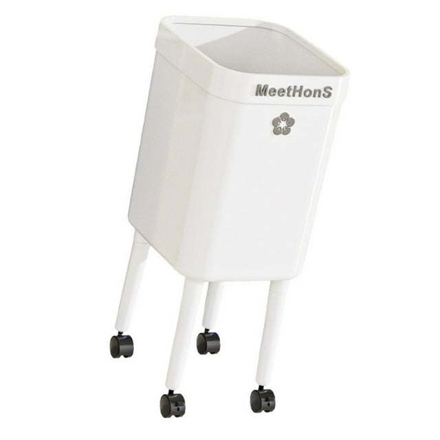 Cubo de basura con ruedas Contenedor de basura Cómodo Robusto Durabilidad Ergonómico Práctico Blanco