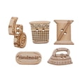 thumbnail image 3 of veasfak 100 Pieces Wooden Multi-pattern Buttons Sewing Scrapbooking Decoration 0.79 Inch Mixed, 3 of 7