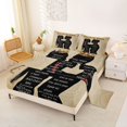 thumbnail image 2 of Castle Fairy Romantic Couple Bed Sheets 4-Piece,Happy Valentine'S Day Full Size Sheets,Black Beige,1 Fitted Sheet, 1 Flat Sheet and 2 Pillowcases, 2 of 6