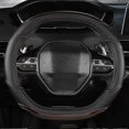 thumbnail image 4 of Car Steering Wheel Cover For Peugeot 3008 4008 5008 Carbon Fiber Two-color Splicing Four Seasons Universal Steering Wheel Cover, 4 of 5