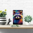 thumbnail image 3 of 1pc Neon Raccoon Metal Wall Art, Waterproof Iron Painting, Vibrant HD Printed Poster, Retro Style Room Decor, High-Quality Indoor & Outdoor Sign, 20x30cm/8x12inch, 3 of 7