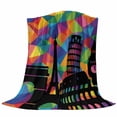 thumbnail image 6 of Eiffel Tower Blanket Soft Cozy Warm Throw Blanket for Couch, Plush Fuzzy Flannel Fleece Blankets for Sofa, Modern Colorful European Architectural Art Bed Blankets Lightweight Gifts for Women, 50"x60", 6 of 9