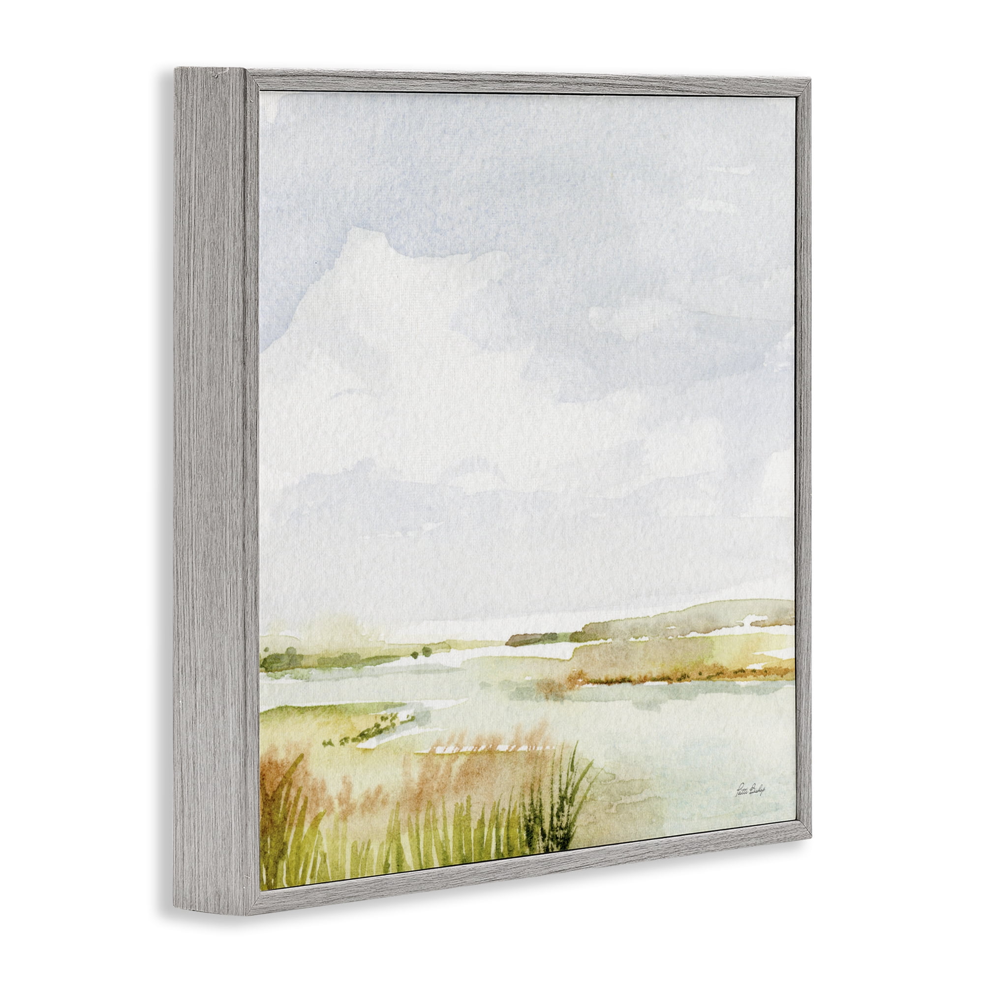Stupell Industries Delicate Marsh Painting Gray Framed Giclee Art, design by Patti Bishop