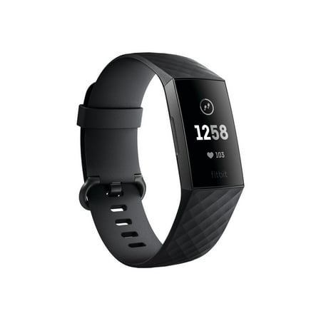Fitbit Chɑrge 3 Fitness Activity Tracker Graphite/Black One Size 0.06 Pound New
