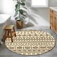 thumbnail image 4 of Round Area Rug 4 Ft, Abstract Boho Washable Non-Slip Circle Carpet for Living Room/Bedroom, Modern African Ethnic Geometric Beige Low-Profile Crawling Mats Collection Rugs for Indoor, 4 of 7