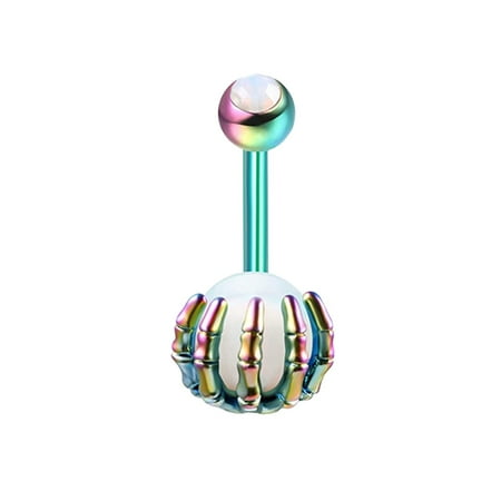 

Pgeraug gifts for women Belly Button Nail Skull Hand Ball Drill Bit Multi-color Optional Belly Button Buckle Turquoise Acrylic Ball the Navel B
