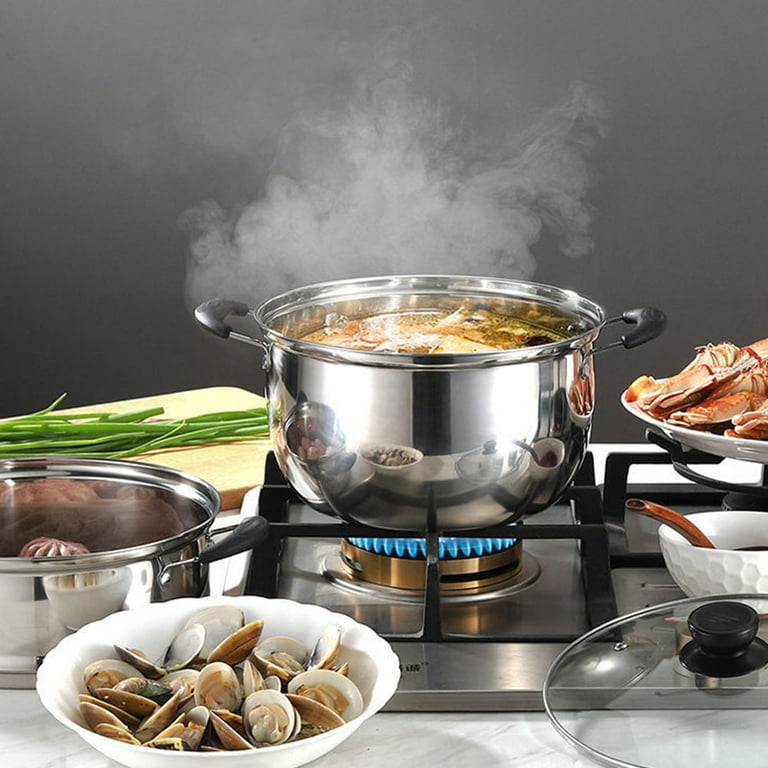 BESTONZON Stainless Steel Saucepan Kitchen Large-capacity Cooking Pot  Heat-resistant Stovetop Pot With Lid