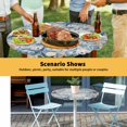 thumbnail image 6 of Elastic Fitted Round Tablecloth, Blue Coastal Waterproof Stretch Table Cover for 55"-60" Tables, Summer Beach Starfish Nautical Eucalyptus Vintage Washable Outdoor Tablecloths for Patio, Picnic, 6 of 9