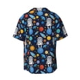 thumbnail image 6 of Lsque Space Dog print Men's Cuban Collar Short Sleeve Shirt Summer Beachwear Casual Button Down Fashionable Vacation Leisure Shirt-XX-Large, 6 of 7