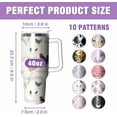 thumbnail image 4 of 40 oz Tumbler with Handle and Straw Lid Rooster and Hen Water Bottle Double Wall Vacuum Reusable Stainless Steel Travel Mug cup Gift for woman, 4 of 6