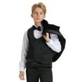 thumbnail image 5 of Boys Suit Set 3pc Velvet Satin Shawl Lapel Jacket With Matching Vest & Pants Free Shirt & Bow Tie-Slim Fit, 5 of 5