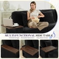 thumbnail image 4 of Muumblus Small Sectional Sofa with 2 Storage Ottomans, 2 Seater Cloud Couch with Bluetooth Speaker & Side Table, Modern Corduroy Sofa for Living Room, Black, 4 of 10