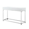 thumbnail image 5 of Inspired Home Alena Console Table 2 Drawers High Gloss Acrylic Legs Chrome Stainless Steel Base Modern Design, White/Chrome, 5 of 10