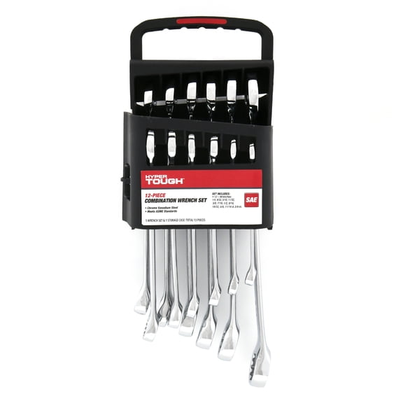 Hyper Tough 12-Piece SAE Combination Wrench Tool Set, Hand Tools