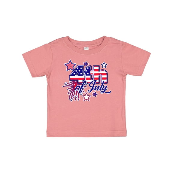 Inktastic 4th of July Fireworks Stars and American Flag Boys or Girls Baby T-Shirt