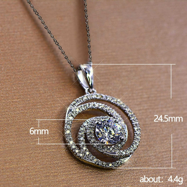 New ins Pink Flower Pendant Necklace For Women Girls Cute Pink Geometric  Zircon Necklaces Fashion Jewelry Gift