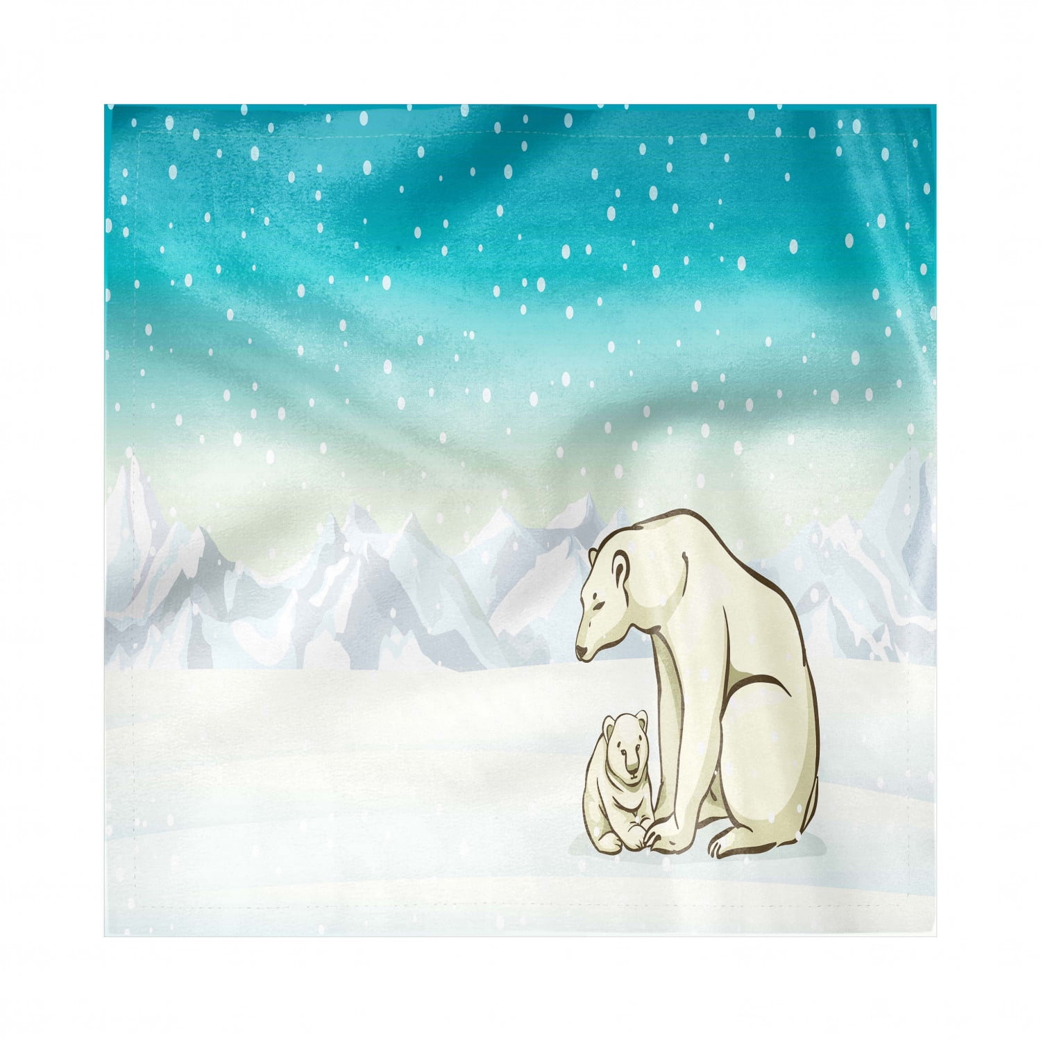- Polar Bear by illumino Cute Polar Bear Dinner Napkins Set of 2 Nordic Animals Polka Dots Nursery Girl Cloth Napkins by Spoonflower