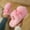 Pink, variant on JUSLIO Womens House Slippers Closed Toe Slide Slip On Fuzzy Plush Flat Sole Non Slip Indoor House Slippers Black