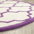 thumbnail image 3 of SAFAVIEH Cambridge Kevin Geometric Wool Area Rug, Ivory/Purple, 6' x 6' Round, 3 of 7