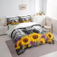 thumbnail image 3 of Feelyou Highland Cattle Bedding Comforter Set 7pcs, Rustic Vibrant Sunflower Queen Bedding Sets, Kawaii Farmhouse Animal Reversible Queen Sheet Sets, Breathable Home Decor, 3 of 7