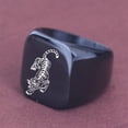 thumbnail image 3 of PAURO Men's Stainless Steel Rings Tiger Pattern Ring Punk Rock Biker Gift with Animal Design Black Size 13, 3 of 5