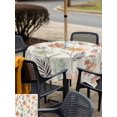 thumbnail image 5 of Outdoor Tablecloth with Umbrella Hole for Patio/Picnic/Party/Camping, Watercolor Botanical Waterproof Table Cloth Square Cover Washable, Spring Floral Leaves Retro Country Beige (60"x 60"), 5 of 9