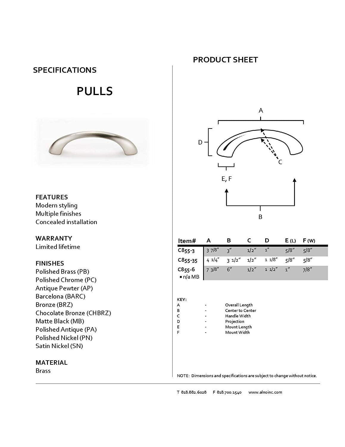 Transitional 3 1/2" Center Arch Pull, Matte Black
