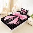 thumbnail image 4 of Erosebridal Cheerleader Bow Tie Twin Sheet Sets 3pcs for Teens,Girls Gymnastics Cheer Team Bedding,Microfiber Bedroom Decor, 4 of 5