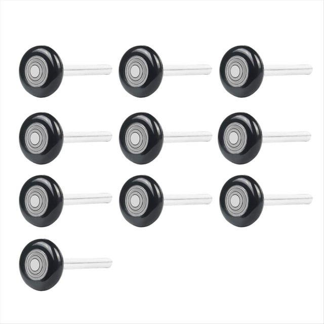 10 Rouleaux de Porte de Garage en Nylon Noir 2 Pouces, Tige 4 Pouces, Utilise 6200- Roulements de Précision à Double Joints, 10 Rouleaux x Rouleau de Porte de Garage, Noir