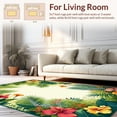 thumbnail image 2 of ODIKA 6'x9' Machine Washable Non-Slip Area Rug, Artistic Tropical Garden with Colorful Floral and Leaf Designs High Traffic Rug, Green, 259094, 2 of 7