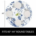 thumbnail image 2 of Tropical Flowers Round Table Cloth Blue White Spring Floral Bouquet Exotic Leaf Elastic Edged Table Cover Fade and Stain Resistant Table Cloths Easy to Clean Fits Tables 40-44" Diameter, 2 of 6