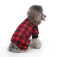 thumbnail image 2 of Pet Pajamas for Dogs Red Plaid Sweaters Soft Clothes, 2 of 8